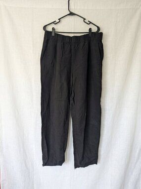 Eileen Fisher Tencel & Linen Pull-On Ankle Pants, Size Large